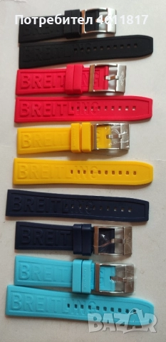 Силиконови каишки BREITLING 24мм, снимка 3 - Каишки за часовници - 52107609