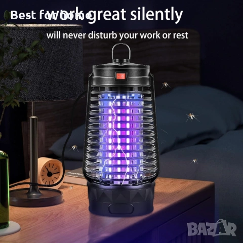 Електрически капан за насекоми Phosooy, 2500V щепселен капан за комари със сменяеми лепящи подложки , снимка 7 - Други стоки за дома - 54192820