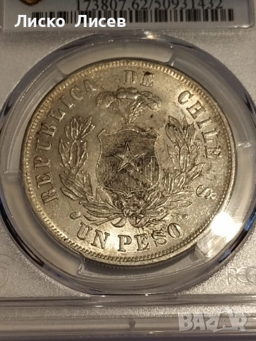 Чили 1 песо 1875г., снимка 9 - Нумизматика и бонистика - 53960309