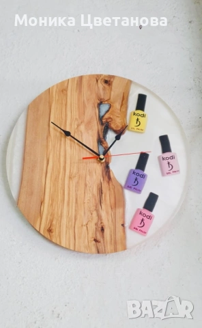 Часовник от дърво маслина и епоксидна смола