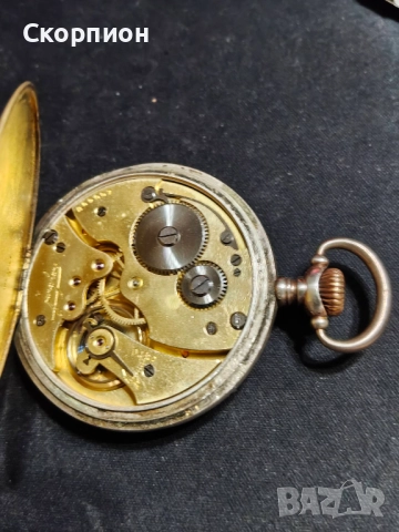 Джобен СРЕБЪРЕН часовник - JUNGHANS - ГЕРМАНИЯ - 15 РУБИНА, снимка 6 - Джобни - 48834021