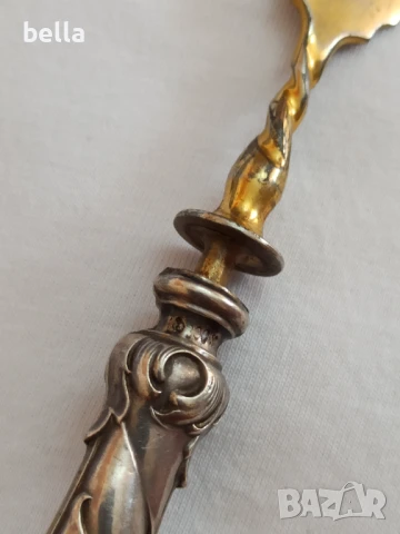 Комплект стари антикварни сребърни прибора за масло и др, снимка 7 - Антикварни и старинни предмети - 50840721