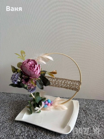 Декорирани чинии за Великден, снимка 2 - Чинии - 53757530