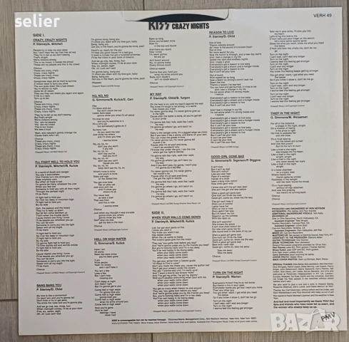 Kiss ‎– Crazy Nights Издание 🇬🇧 UK 1987г Стил:ROCK , GLAM Състояние на винила:NEAR MINT Състояние , снимка 3 - Грамофонни плочи - 53903614