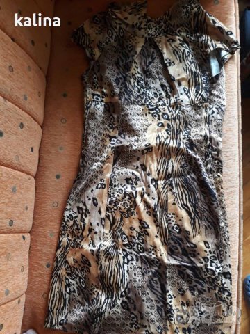 ефектна рокля пантерено- тигров принт без ръкав, снимка 1 - Рокли - 45713376