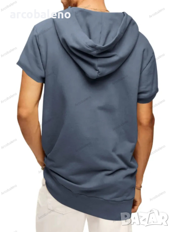 Мъжка ежедневна тениска с качулка и къс ръкав, 5цвята , снимка 18 - Тениски - 40243201
