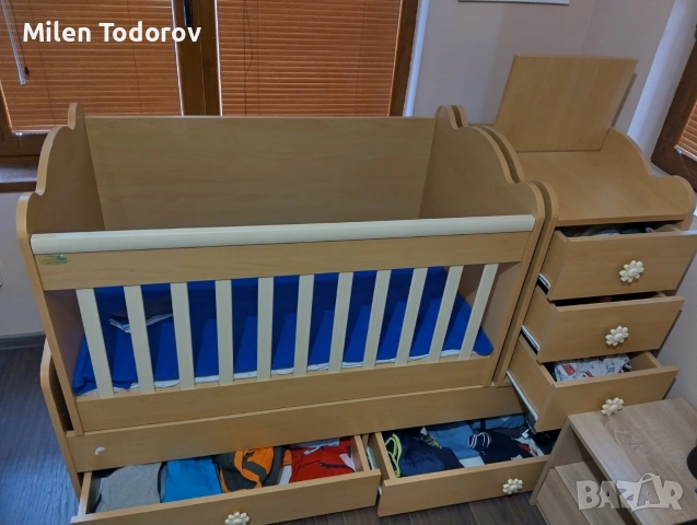 Продавам запазена люлееща се бебешка кошара, снимка 5 - Кошарки - 53922825