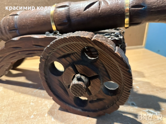 дървено оръдие сувенир, снимка 4 - Антикварни и старинни предмети - 52321240