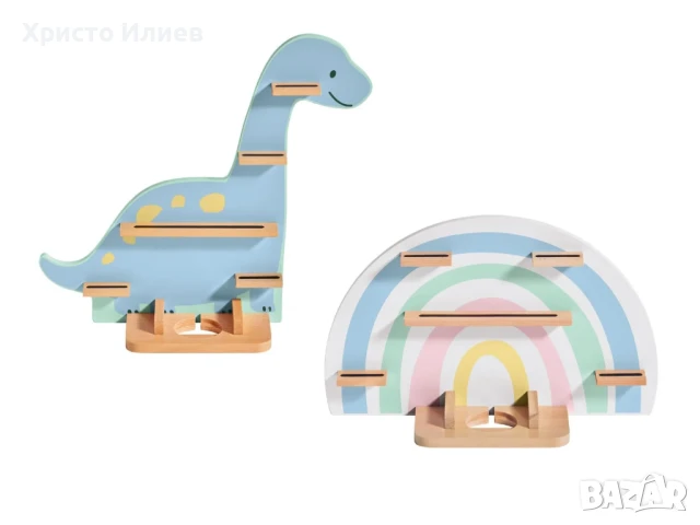 Детски рафт етажерка Динозавър Дъга 2 вида
