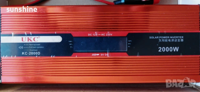 Инвертор UKC KC-2000D – 2000W, 12V-220V с LCD Дисплей, снимка 4 - Друга електроника - 53682979