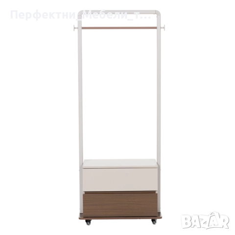 Подвижен мобилен шкаф с 2 чекмеджета и закачалка,нощно шкафче с чекмеджета и закачалка, снимка 3 - Закачалки - 52564438