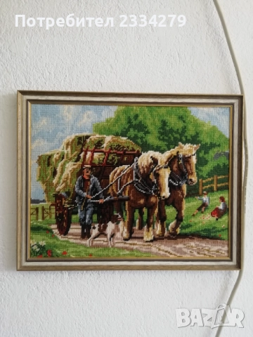 Стари гоблени поставени в остъклени дървени рамки. , снимка 18 - Гоблени - 51803074