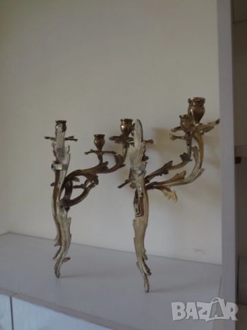 Комлект големи изящни свещници от Виена, снимка 11 - Антикварни и старинни предмети - 53527216