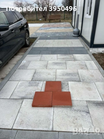 Градинска тротоарна плоча 30x30x4см Semmelrock, цвят: червен