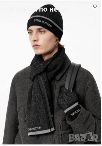 Louis Vuitton Комплект Зимен Шал И Зимна Шапка - Налични Различни Цветове Код SK439, снимка 8 - Шалове - 53027639