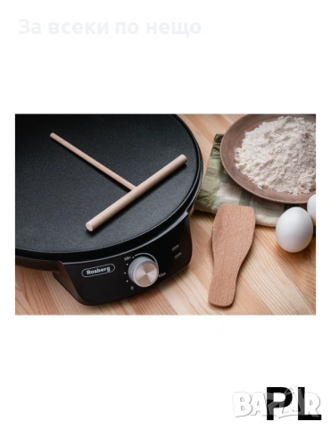 Уред за палачинки Rosberg R51323A, 1200W, 30 см, Незалепващ, Терморегулатор, Черен Код P2171, снимка 2 - Други - 54168553