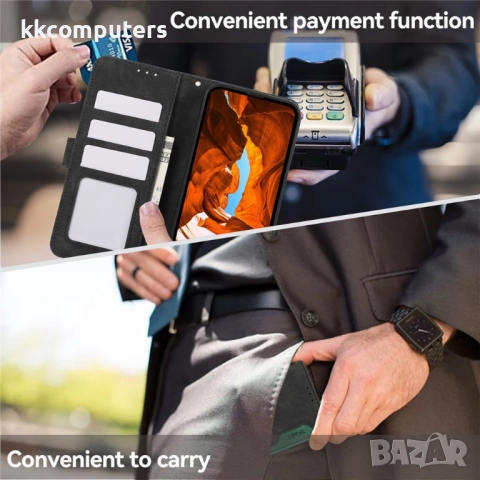 OnePlus Nord 5 / Ace 5 Ultra 5G Кожен флип калъф с портфейл + Протектор | RFID защита| Цвят: Черен, , снимка 11 - Калъфи, кейсове - 51929629