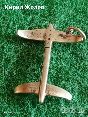 Красива сребърна висулка във формата на Самолет подходящ аксесоар за ежедневието 54180, снимка 4 - Колиета, медальони, синджири - 54079337