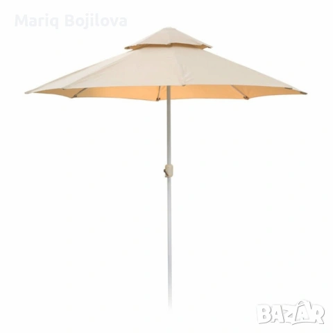 Плажен чадър Кафяв – 220см/270см диаметър NS 3906/NS 3907, снимка 3 - Други стоки за дома - 53614151