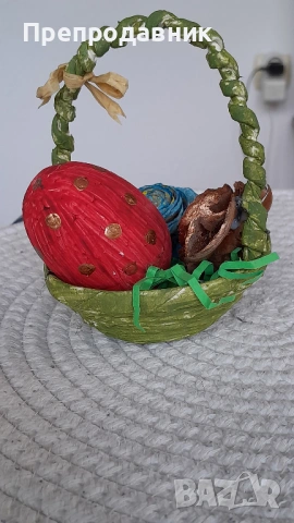 Ръчно изработени великденски кошнички, снимка 4 - Декорация за дома - 54044452