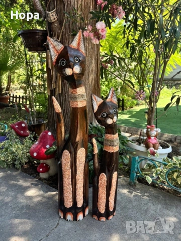 Котки от дърво 60,80,100см , снимка 7 - Декорация за дома - 34520145