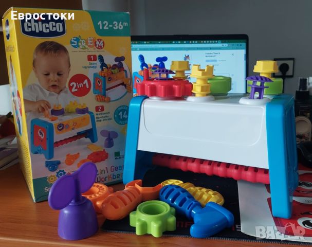 Chicco 2 в 1 "Gear & Workbench" Маса с инструменти, снимка 6 - Образователни игри - 45265416