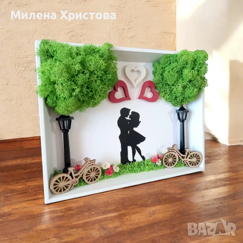Подарък за Свети Валентин със скандинавски мъх , снимка 2 - Пана - 53244172