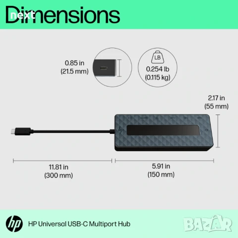 Докинг станция HP Universal USB-C multiport hub 4K + Гаранция, снимка 5 - Части за лаптопи - 50627572
