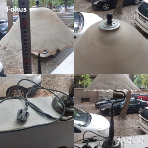 Прекрасна стара метална нощна настолна лампа, снимка 7 - Антикварни и старинни предмети - 53294554