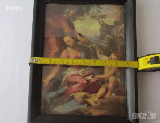 Стара католическа икона на Божието семейство, снимка 8 - Антикварни и старинни предмети - 51463270