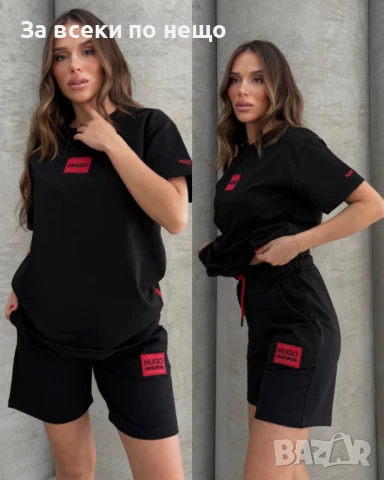 Hugo Boss Дамски Летен Комплект Тениска И Къси Панталонки👚🩳Дамски Къс Екип - 2 Цвята Код A619, снимка 3 - Спортни екипи - 50466222
