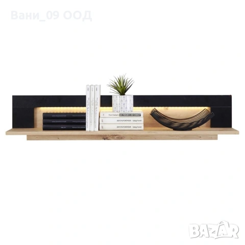 110см! Голяма стенна етажерка с LED осветление