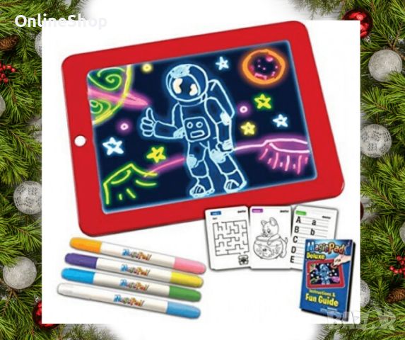 Светещ неонов таблет за рисуване  Magic Pad

, снимка 12 - Рисуване и оцветяване - 45236810