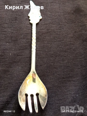 ПОСРЕБРЕНИ ВИЛИЧКИ за ДЕСЕРТ КИПЪР СТАРИ РЕДКИ ЗА КОЛЕКЦИЯ 35367, снимка 2 - Други ценни предмети - 51193799