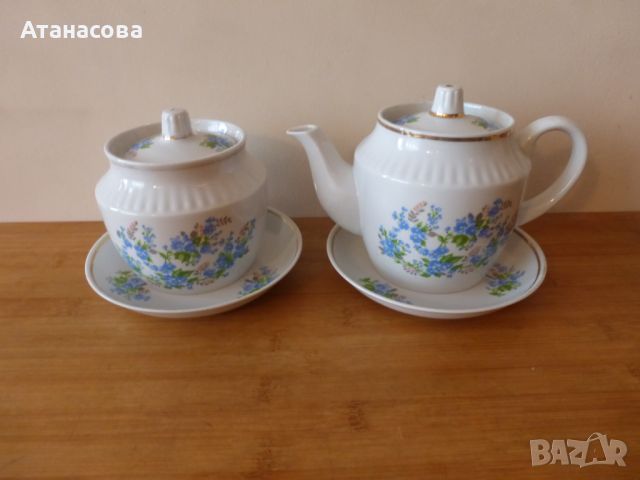 Руски порцеланов сервиз за кафе чай Вербилки 1970 г, снимка 2 - Сервизи - 45869985