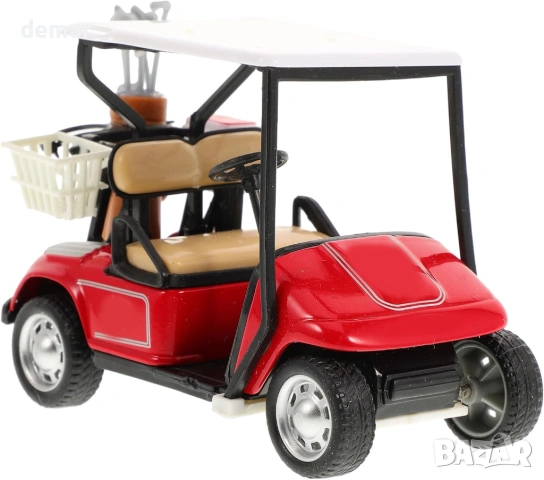 Миниатюрна играчка - голф количка, лят модел голф количка в мащаб 1:36, червена