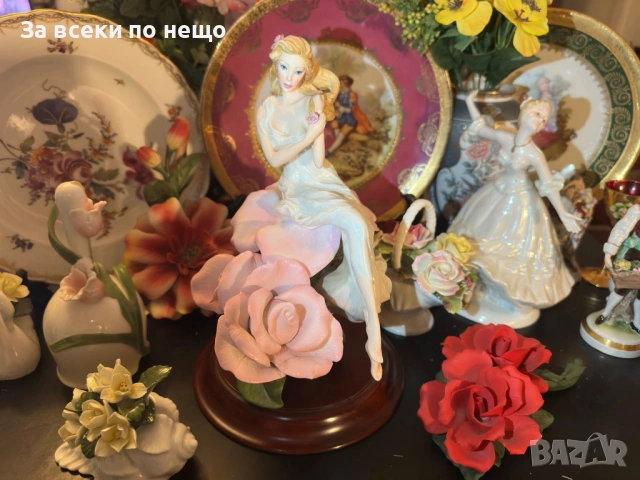 Franklin Mint Sculpture Figurine “Lady Rose” художник Jegou изработена през 1988 Код P2169, снимка 13 - Антикварни и старинни предмети - 54168083