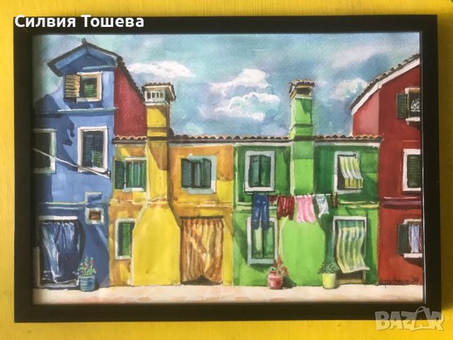 Цветни къщи в Италия, снимка 1 - Картини - 45617164