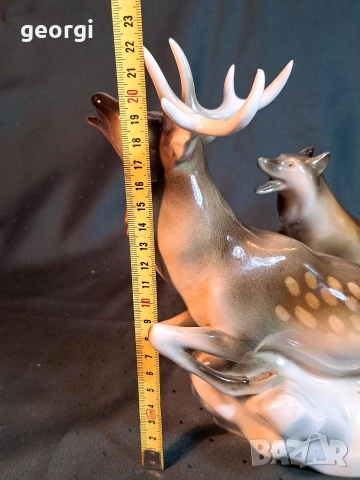 порцеланова статуетка Royal Dux Czechoslovakia елен , снимка 12 - Статуетки - 54175198