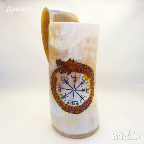 Чаша от естествен рог, тип "Викинг", снимка 9 - Подаръци за мъже - 43051940