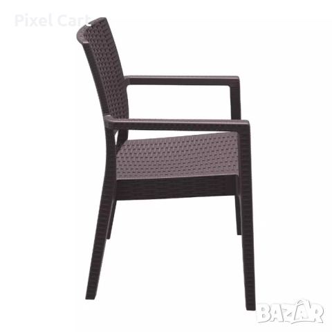 Стилен градински стол - Кафяв, снимка 3 - Столове - 44989576