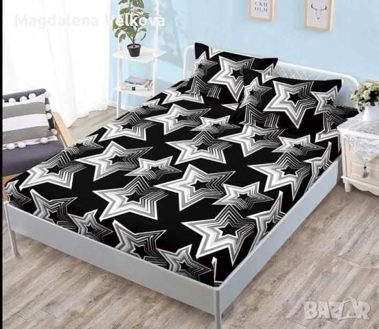 Чаршаф с ластик и 2 калъфки , снимка 8 - Спално бельо - 52800216