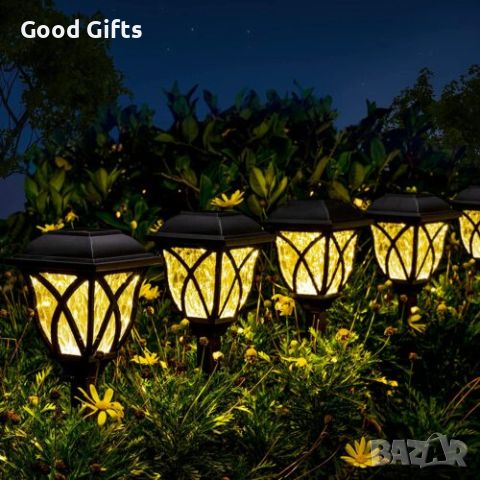 Соларни лампи за градина 45см 4 броя, снимка 4 - Соларни лампи - 46347121