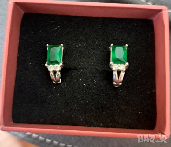 Сребърни обеци с цирконий