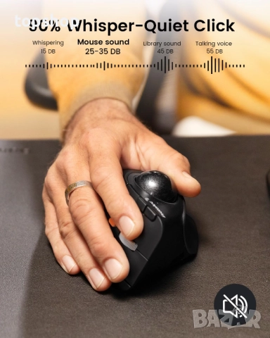 НОВА Вертикална безжична тракболна мишка ProtoArc, EM05 NL Bluetooth ергономична ролкова мишка..., снимка 6 - Клавиатури и мишки - 52072093