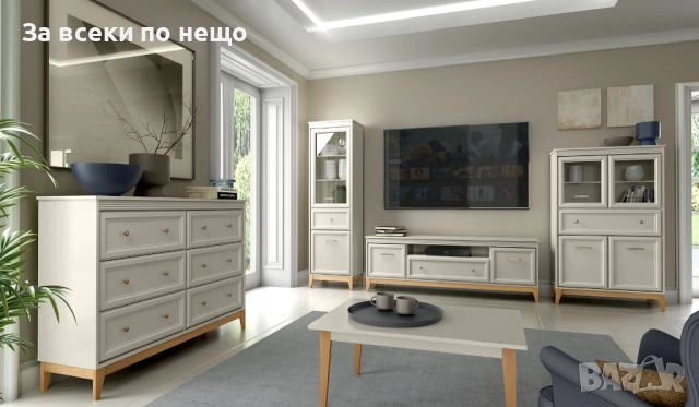 Витрина WINDSOR W-7 кашмир/натурален дъб Код P1650, снимка 3 - Секции и витрини - 52932857