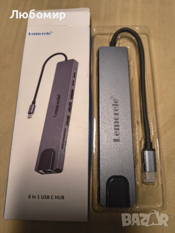 Lemorele TC19Plus USB-C 8-в-1 хъб с 4K HDMI и PD зареждане , снимка 3 - Друга електроника - 51493293