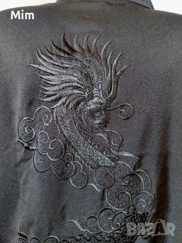 Silk 5XL Азиатско яке / риза / с бродиран дракон , снимка 4 - Ризи - 50510970