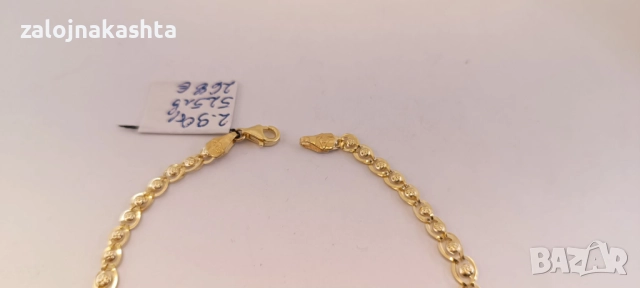 Нова-Златна гривна-2,90гр/14кр, снимка 7 - Гривни - 52732662