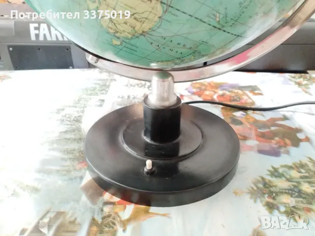 Ретро глобус лампа, снимка 5 - Антикварни и старинни предмети - 49960546